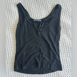 Brandy Melville Black Ribbed Kids Tank Bodysuit